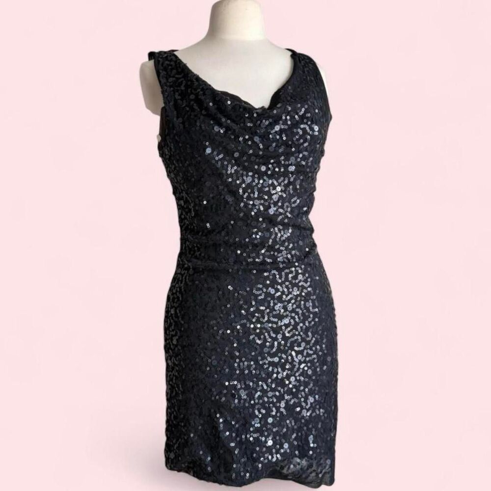 Max Studio black sequin mini dress, size M
